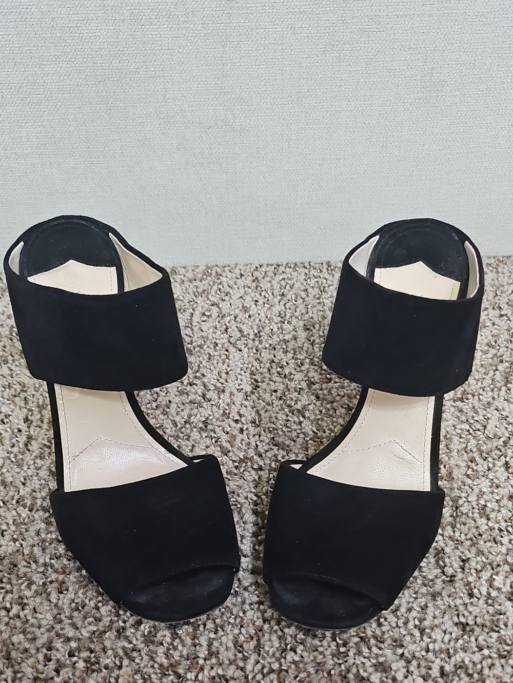 PRADA BLACK SUEDE WEDGE SANDALS BFPM-07-307